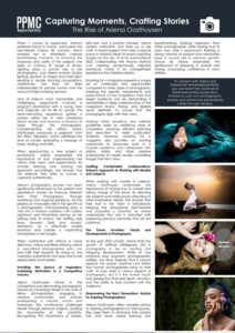 Featured in PPMC Magazine 2 Page two of PPMC Magazine’s editorial feature on photographer Ariena Oosthuysen, showcasing her visual style, brand collaborations, and editorial portrait work.